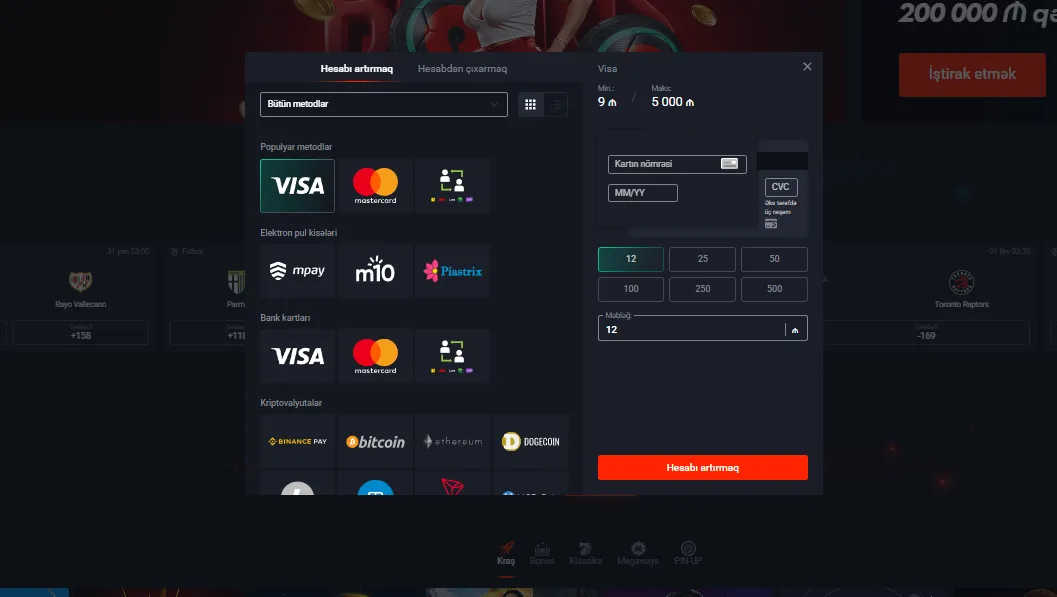 Depozit və Çıxarış Metodları Pin Up : Mövcud Metodlar Pin-Up Casino Depozit və Çıxarış Metodları Pin Up